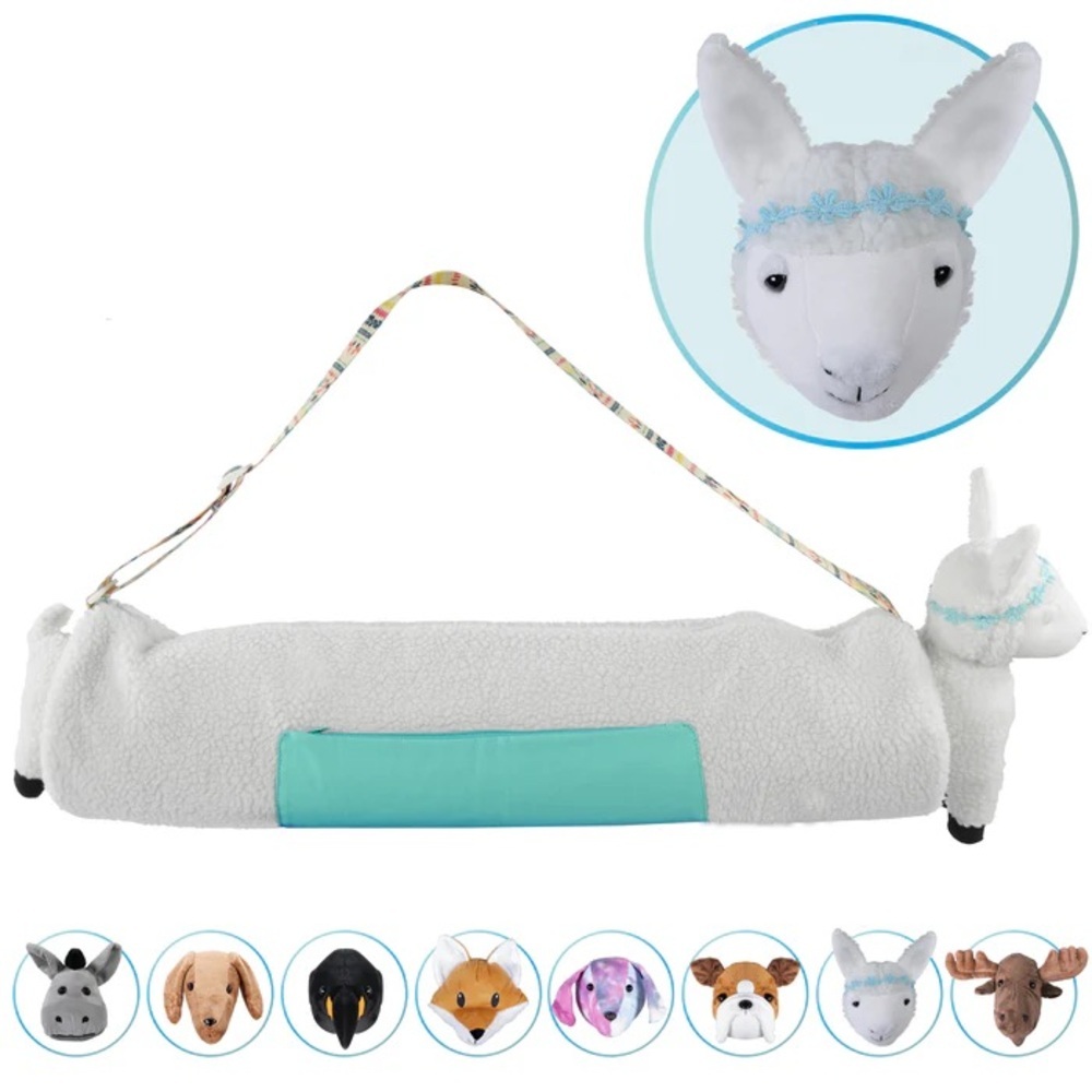 YogaPets Llama Soft Toy with Strap -‎ Adorable & Cozy Plush Storage
